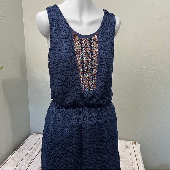Maurice’s Navy Blue Sleeveless Beaded Dress Size Small - Picture 16 of 16